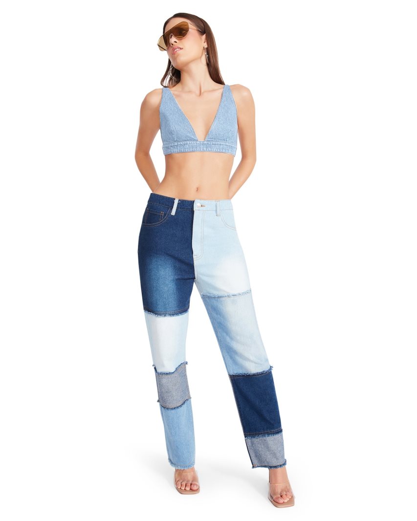 Pantalones Steve Madden Kylie Denim Fabric Mujer Azules | ES WS103E